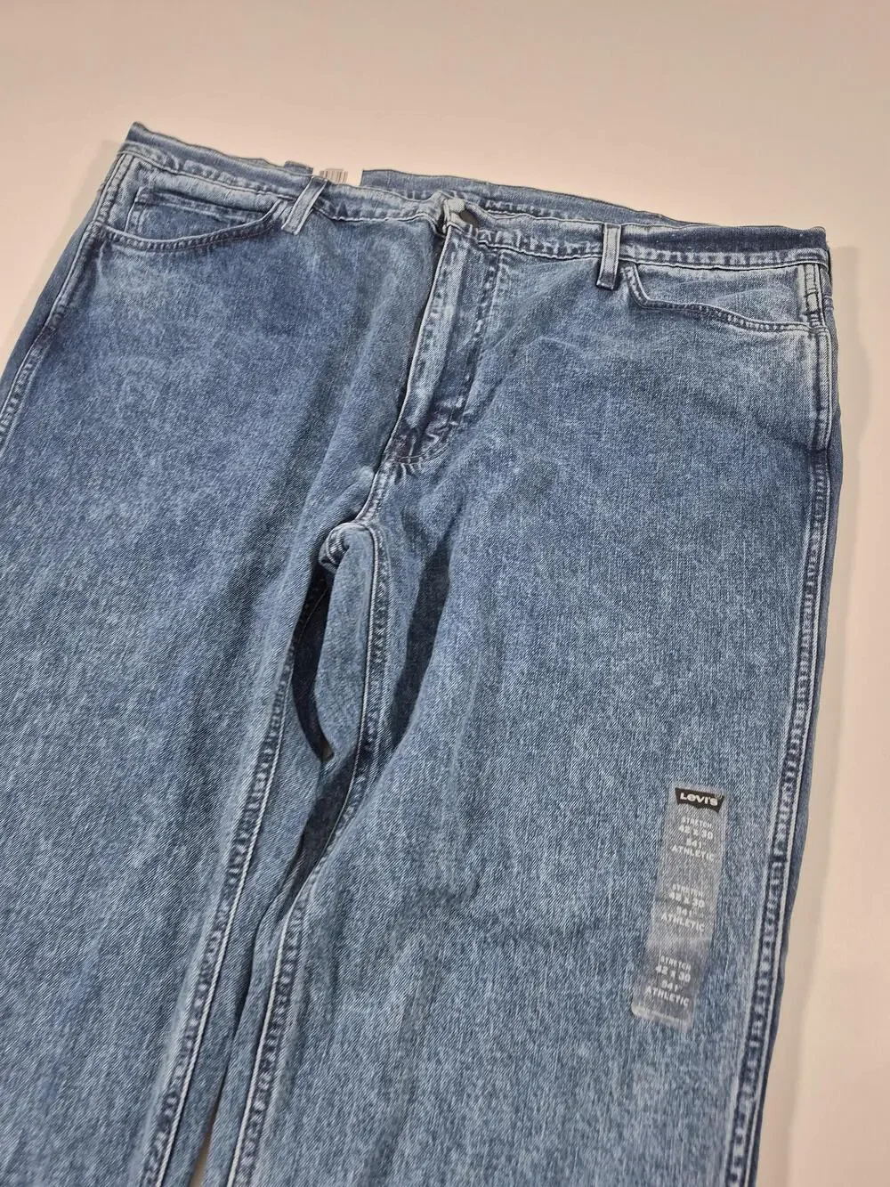 Levis 541 Athletic Taper Jeans Mens 42x30 Blue Stonewash Stretch Denim NWT